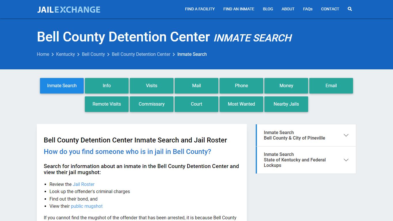 Bell County Detention Center Inmate Search - Jail Exchange